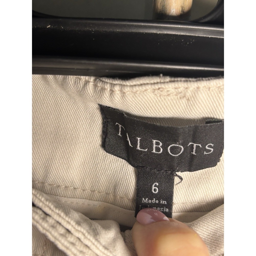 Talbots 6 Wide Leg Ankle Twill Pants Women's Flat Front Trouser Mid Rise Khakis - Picture 5 of 9